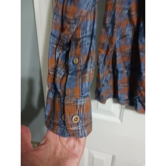 NWT Men's Solaris Big&Tall Button Down Shirt Size 2XB Blue/Rust - Picture 4 of 7